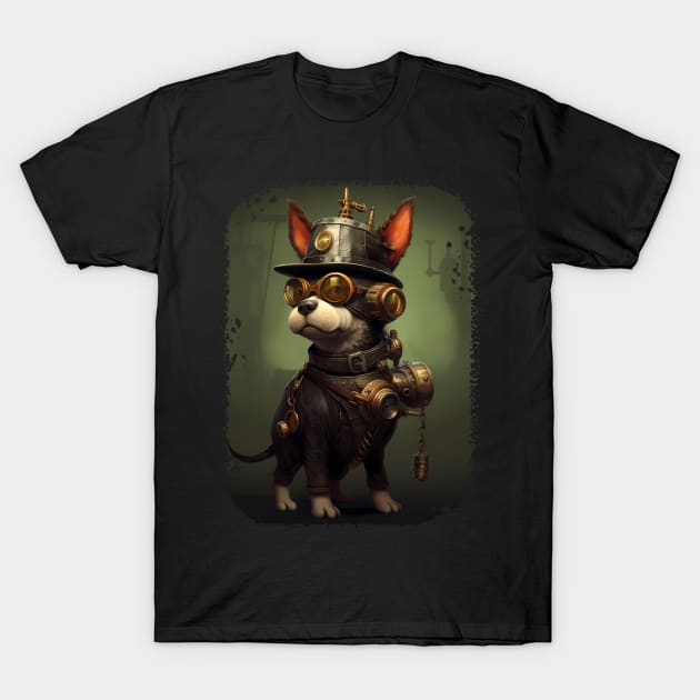 Steampunk Dog T-Shirt by Obotan Mmienu